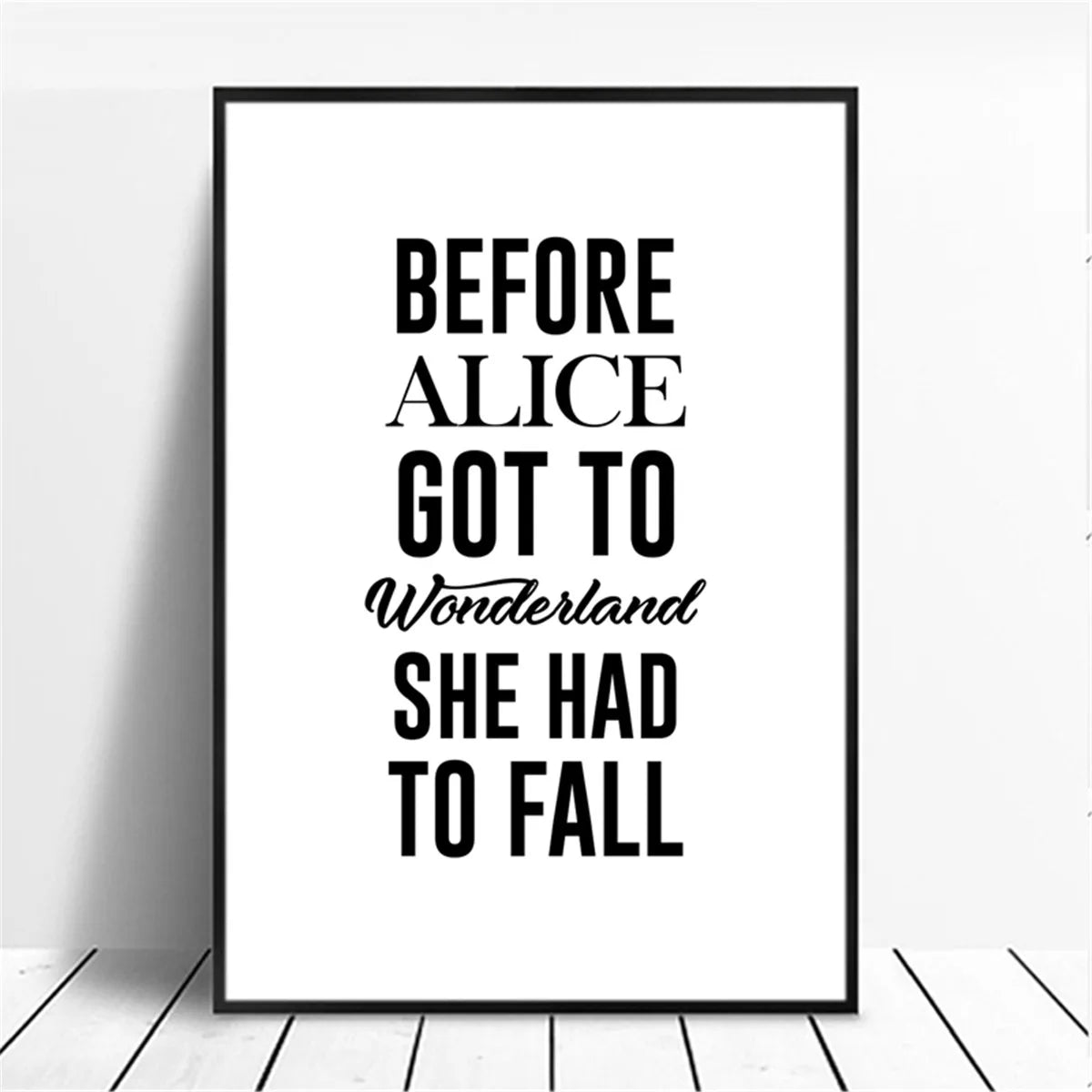 Unframed Canvas Rectangle Waterproof Ink Wall Black-White Quotes Minimalist Positive Words Prints