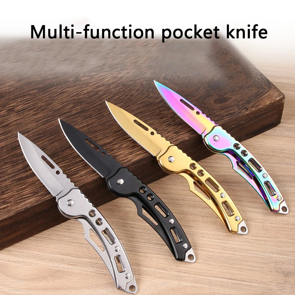 Outdoor DIY Woodworking Multicolor Clip Point EDC Silver Stainless Steel 3-4 Inch Foldable Blades Pocketknives Ordinary Keychains/Colors-Black/Silver/Gold/Multicolor