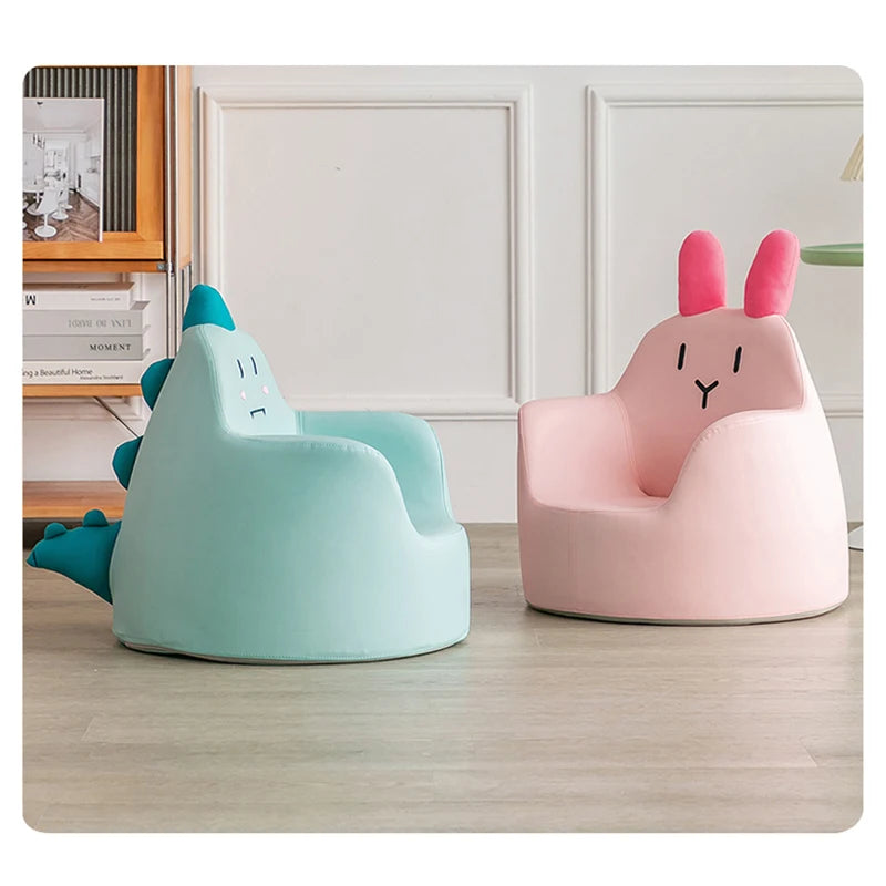 NULL Modern Synthetic Faux Leather Cartoon Dinosaurs-Little Bear-Rabbits Lazy Faux Leather Wear-Resistant Circular Arc Armchairs Babies-Toddlers Furniture Sets/Colors-White/Pink/Beige/Green/Blue/Multicolor/6 Months Old-Older