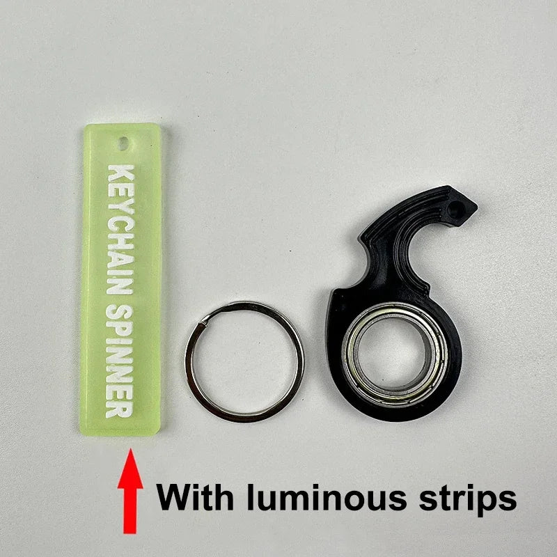 GSF Kids-Adults Multicolor Plastic Round Metal Ring Keychain Spinner Toys/ Ages : 6-18+Years Old/Colors-Black/Blue /Red/Green