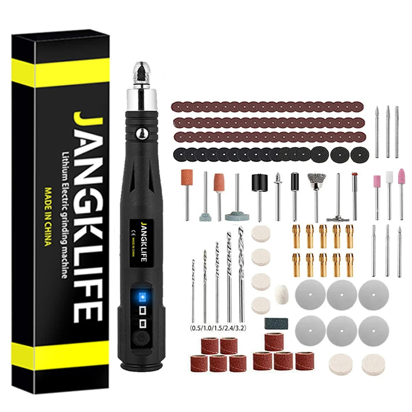 JANGKLIFE Mini Handheld Black-Silver Body Powerful DC-Powered Adjustable Speed Built-In Lighting Keyless Chuck Rechargeable Lithium Battery-Powered Electric Cordless Screwdriving Rotary Drills Colors-Black/Silver/Gray/Yellow