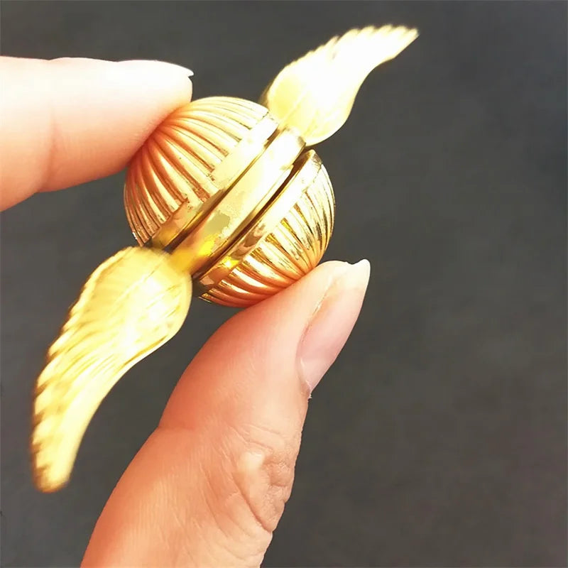 QUICK PUSH Kids Handheld Black Metal Alloy Fingertip Hand-Eye Balancing Gyroscope Fidget Anti-Stress Magic Spinning Tops/ Colors-Geometric/Gold/Bronze/Black/Multicolor/Ages: 13-18 Years Old-Adults