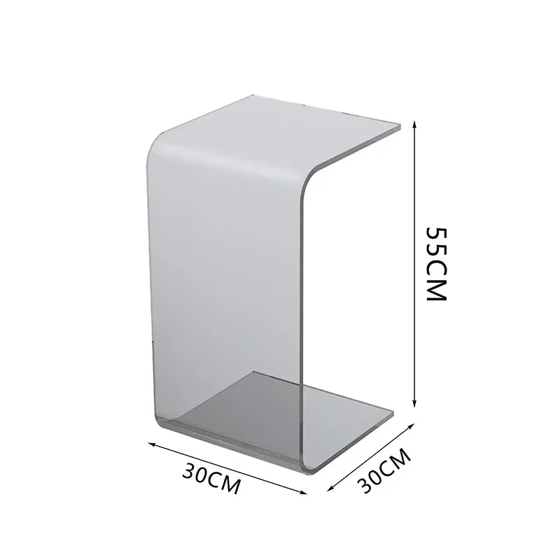 No-EN-Name-Null Modern Morocco Artistic U-Shaped Acrylic Glass Coffee Tables/ Size: 30cm x 30cm x 65cm/Colors-Clear Transparent/Amber/Smoky Gray/Orange