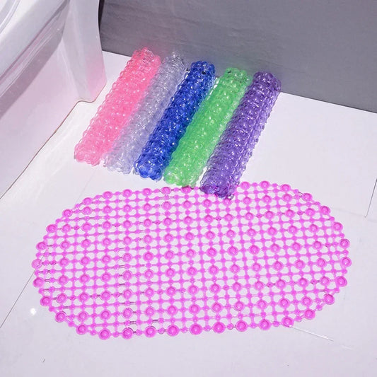 Bathroom Non-Toxic Striped-Geometric Suction Cup Shower-Bathtub PVC Non-Slip Base Mats/Size: 38x68cm/Colors/Purple/Green/White/Blue/Rose Red