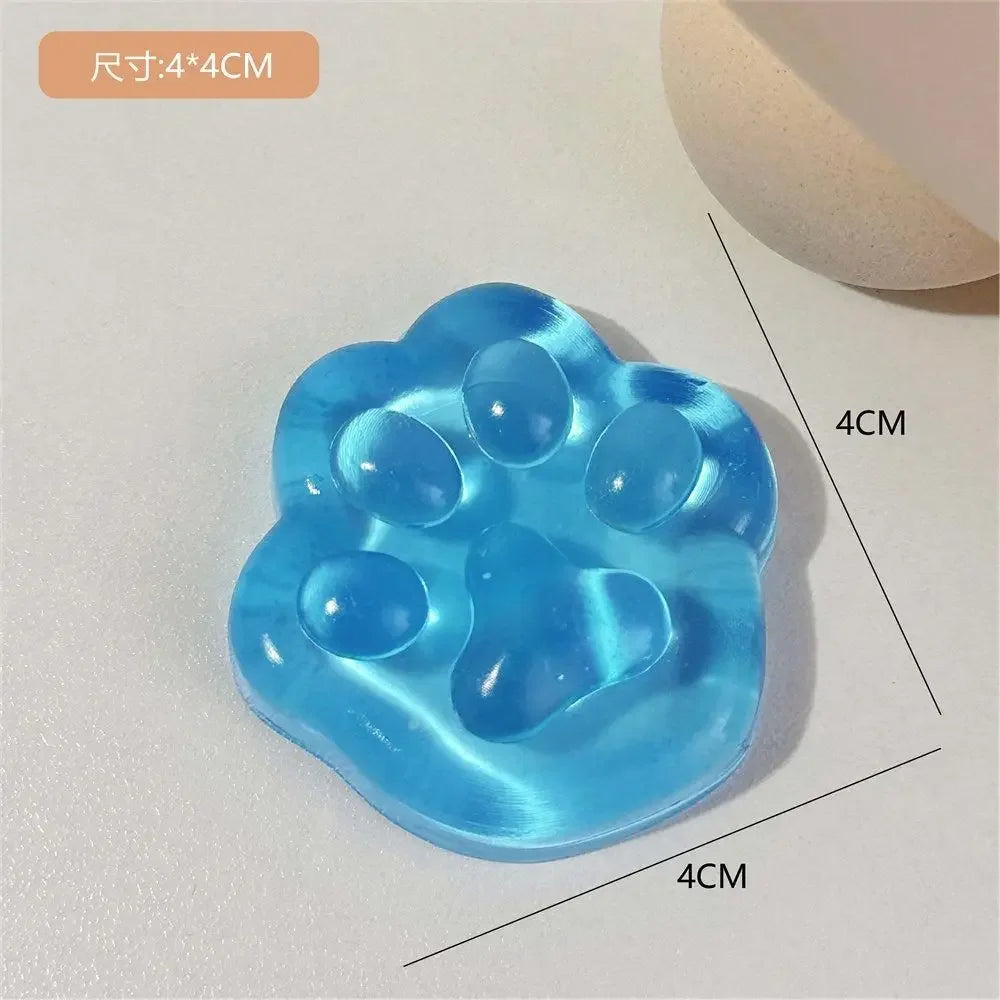 GOOTRADES Squeezable Stretchable Non-Toxic Synthetic TPR Silicone Mini Cute Adorable Animal Cat Paws Pinch Soft Fidget Activity Toys/Colors-Clear/Pink/Gray/White/Blue/Ages: 2-18 Years Old-Adults