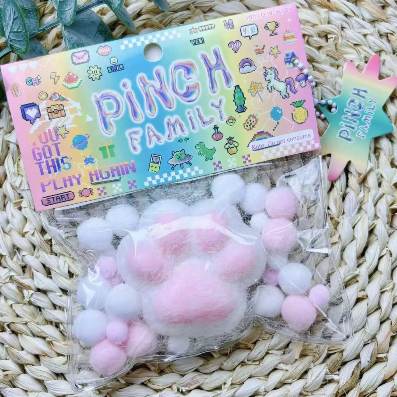 No-EN-Name-Null TPR Clear Plastic-Soft Sticky Cartoon Animal Cat Paws Print Inside Stress-Anxiety Relief Squeeze Pinch Family Executive Toys/Colors-Purple/Pink/Clear/Animal/Ages: 6-18 + Years Old-Adults