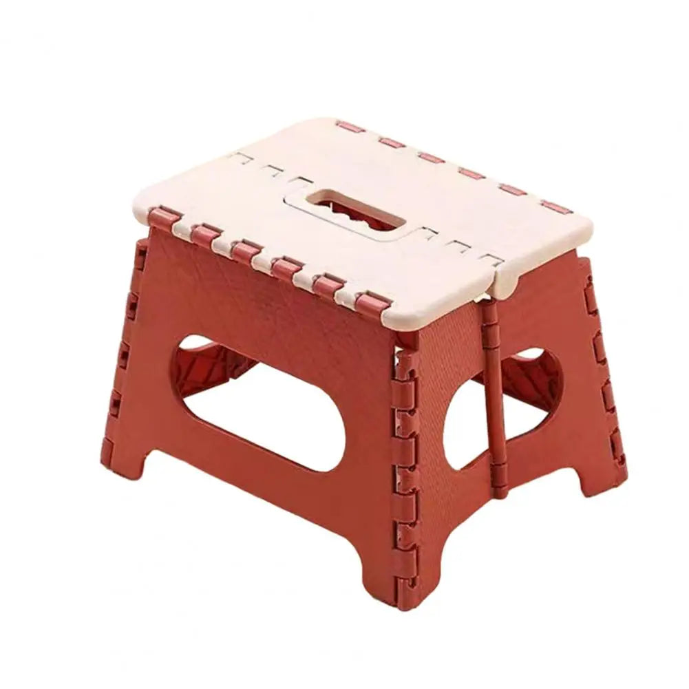 No-EN-Name-Null Modern Multicolor Lightweight Portable Hard Plastic Flat Square Shaped Top Folding Stools/Colors-Blue/Red/Green/Yellow/Black/Gray/Flora/Multicolor/White/Striped