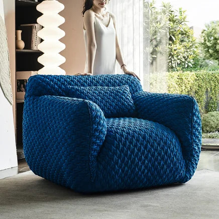 ZISIZ Modern Medium Soft Firmness U-Shaped Klein Fat Blue Soft Plush 3D Knitted Fabric Cushion Solid Wood Frame-Feet Loveseat Sofa Chairs/Colors-Burberry Green/Space Silver Gray/Reluctant Workaholic/Light Gray/Bright Turmeric/Crimson Dark Red