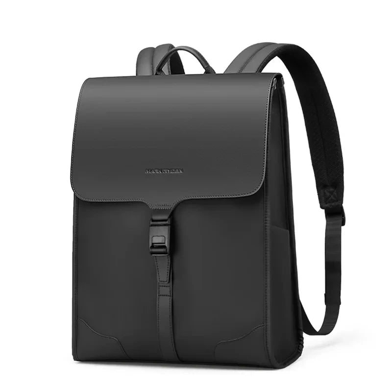 OZUKO Men Large Flap-Over Closure Zippers Waterproof Black-Gray Canvas Fabric Mark Ryden Shoulder Straps-Handle 15.6 Inch Laptop Compartment Polyester Lining Anti-theft Zipper Mochila Laptop Backpacks/External Pockets/Keychain Holder