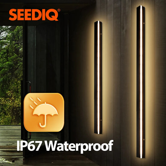 Outdoor Wall Light IP67 Waterproof Modern Wall Lamp AC85-265V Porch Light Gate Light 1800 2000mm Long Black Wall Light Outdoor