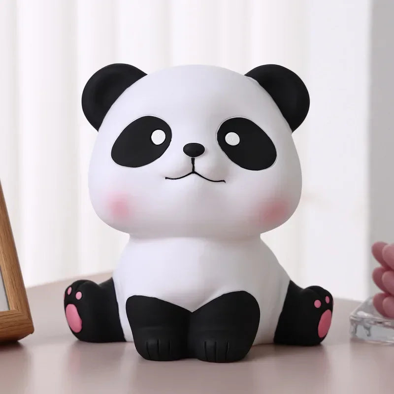 No-EN-Name-Null Newborn Babies-Teens PVC Vinyl Large Cartoon Black-White Panda Animals Piggy Banks/Ages: Newborn Babies-14 Years Old + Older