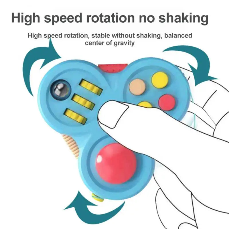 AHGREAT MAKE ALL GREAT Handheld Multicolor Plastic Triangle 10-In-1 Functions Fidget Pad Game Activity Toys /Ages: 18 Years Old + Older/Colors-Black/Blue/Orange/Green/Multicolor