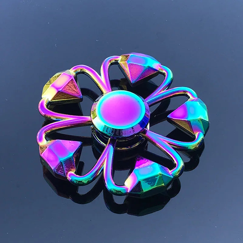 ZIRI Teen Adults Multicolor ABS Plastic-Metal Fidget Spinner Activity Toys/Ages: 13-18 Years Old + Older /Colors-Multicolor/Rainbow/Blue/Purple/Geometric/Pink/Gold