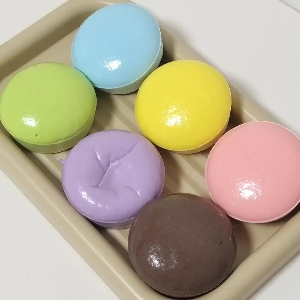 No-EN-Name-Null Mini Super Soft TPR Plastic Purple Round Shaped Sticky Bread Cakes Pinching Squeeze Slow Rebound Stress-Reliever Novelty Activity Toys/Colors-Blue/Green/Pink/Purple/Brown/Ages: 13-18 Years Old-Adults