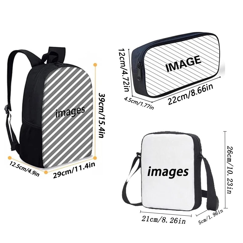 WOLYN Large Waterproof Lightweight Multicolor Nylon Fabric Cartoon Anime Lanky Box Games Design Polyester Lining Shoulder Straps-Handle Built-In Compartment External Pockets School Backpacks /Pencil Case / Colors-Black/Purple/Blue/Multicolor