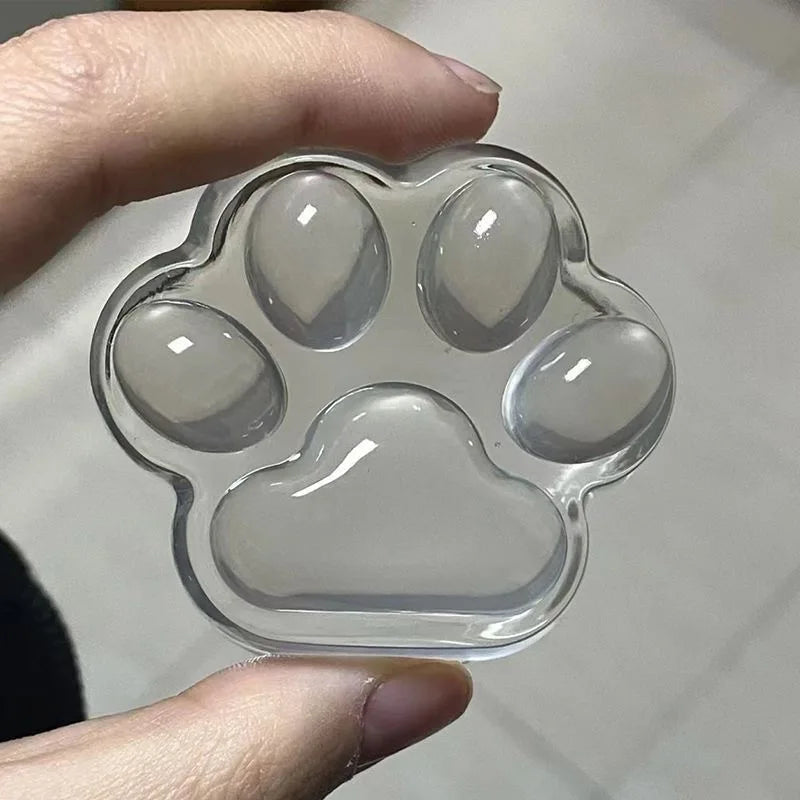 No-EN-Name-Null TPR Clear Plastic-Soft Sticky Cartoon Animal Cat Paws Print Inside Stress-Anxiety Relief Squeeze Pinch Family Executive Toys/Colors-Purple/Pink/Clear/Animal/Ages: 6-18 + Years Old-Adults