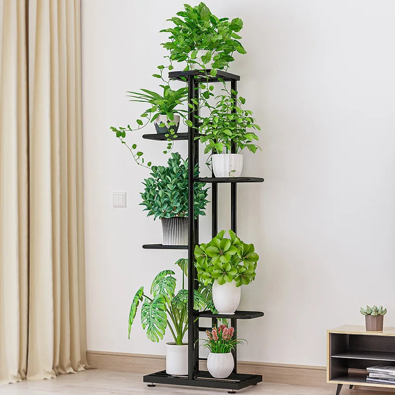 No-EN-Name-Null Indoor White Wrought Iron Metal Tall Multi-Layered 5 Tier Plant Stands/Colors-White/Gold/Black/Silver