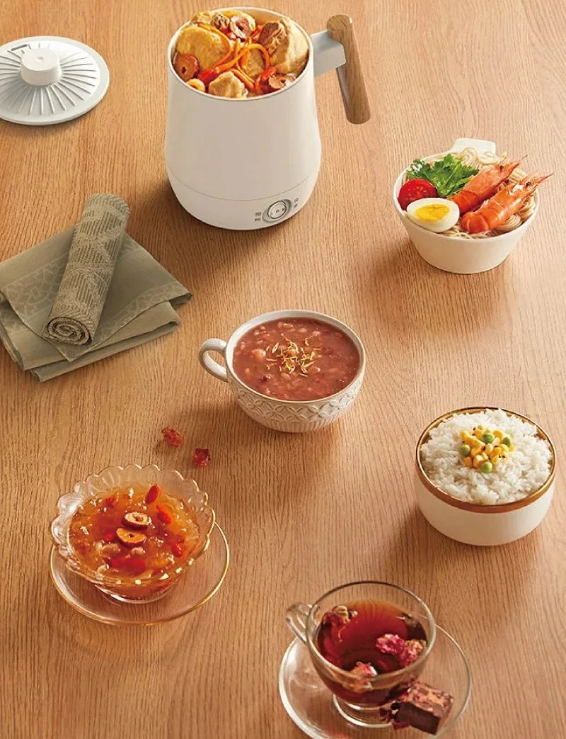 Mini Travel Stainless Steel Electric Ceramic Aluminum AC-Powered Hot Cups/Colors-White/Yellow/Green/Beige