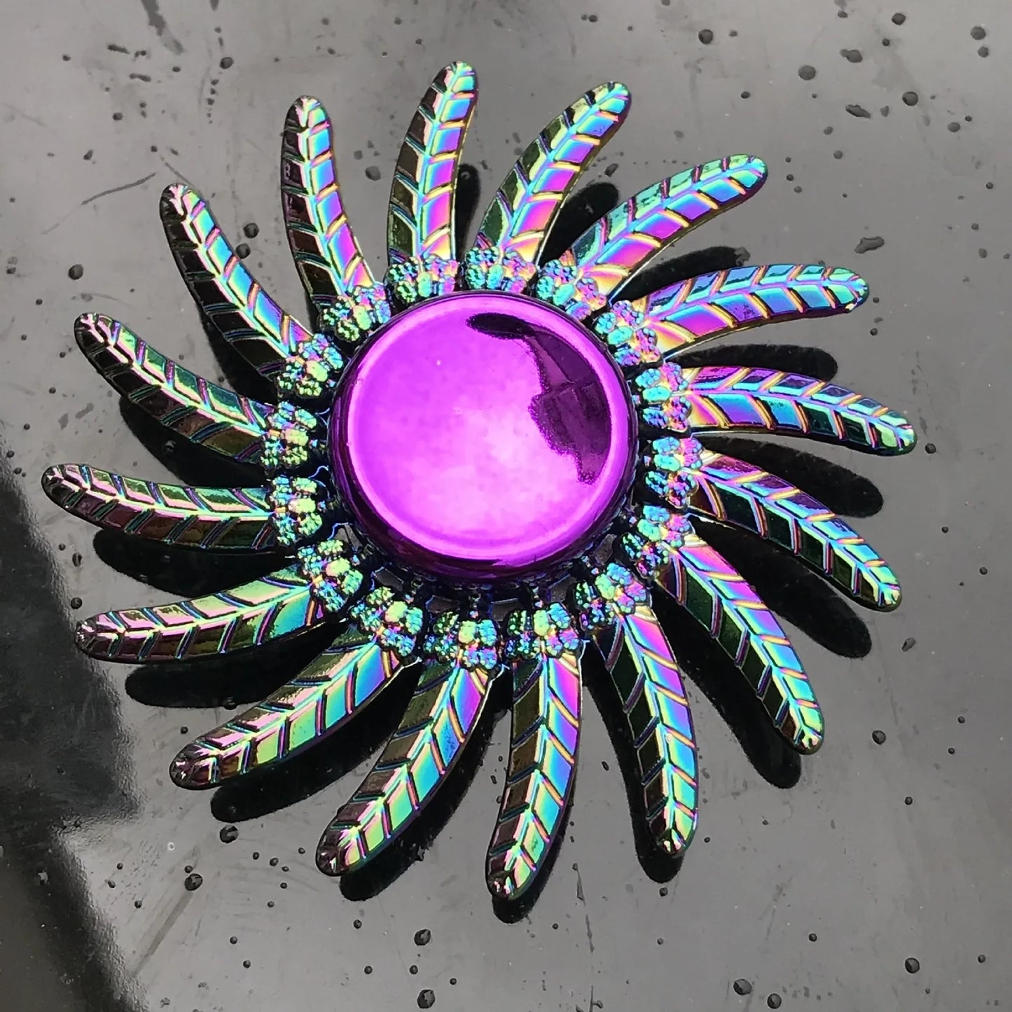 Kids Metal Purple Multicolor Round Fingertip Focus Spinners Anxiety-Stress Relief Fidget Toys/ Ages: 13-18 + Years Older