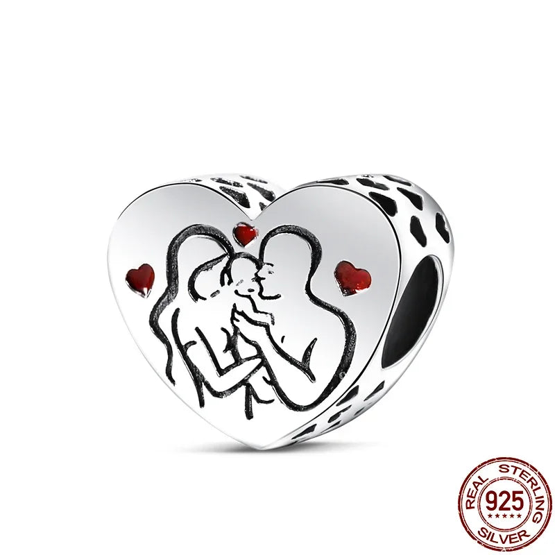 No-EN-Name-Null Women Sterling Silver Enamel Rainbow-Hot Air Balloon Design Fine Imitation Zircon Stone Glass Nuggets Beads Shaped Charms-Pendants/ Colors-Rainbow/Multicolor/Silver/Pink/Animal/Floral