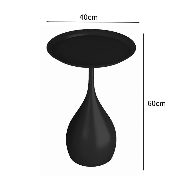 No-EN-Name-Null Modern Small Round Top-Wrought Iron Metal Base Mobile Coffee Tables/Colors-White/Light Brown/Yellow/Orange/Black/Royal Blue/Dark Blue/Size: 62 x 42 x 35cm