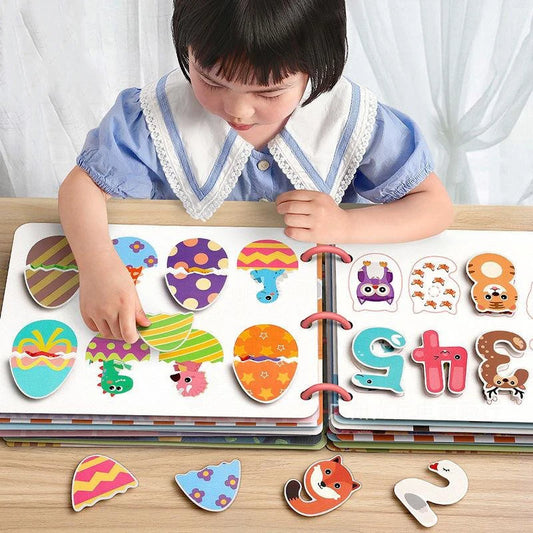 Montessori Kids Plastic Felt Fabric My First Quiet Busy Cardboard Early Education Matching Games Book /Ages: 3-Years-School-Age Older/ 15 Pages Book-30 Pages Book
