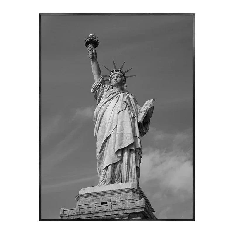 Unframed Canvas New York City-Brooklyn Bridge-Paris Tower/ Colors-Black/ White