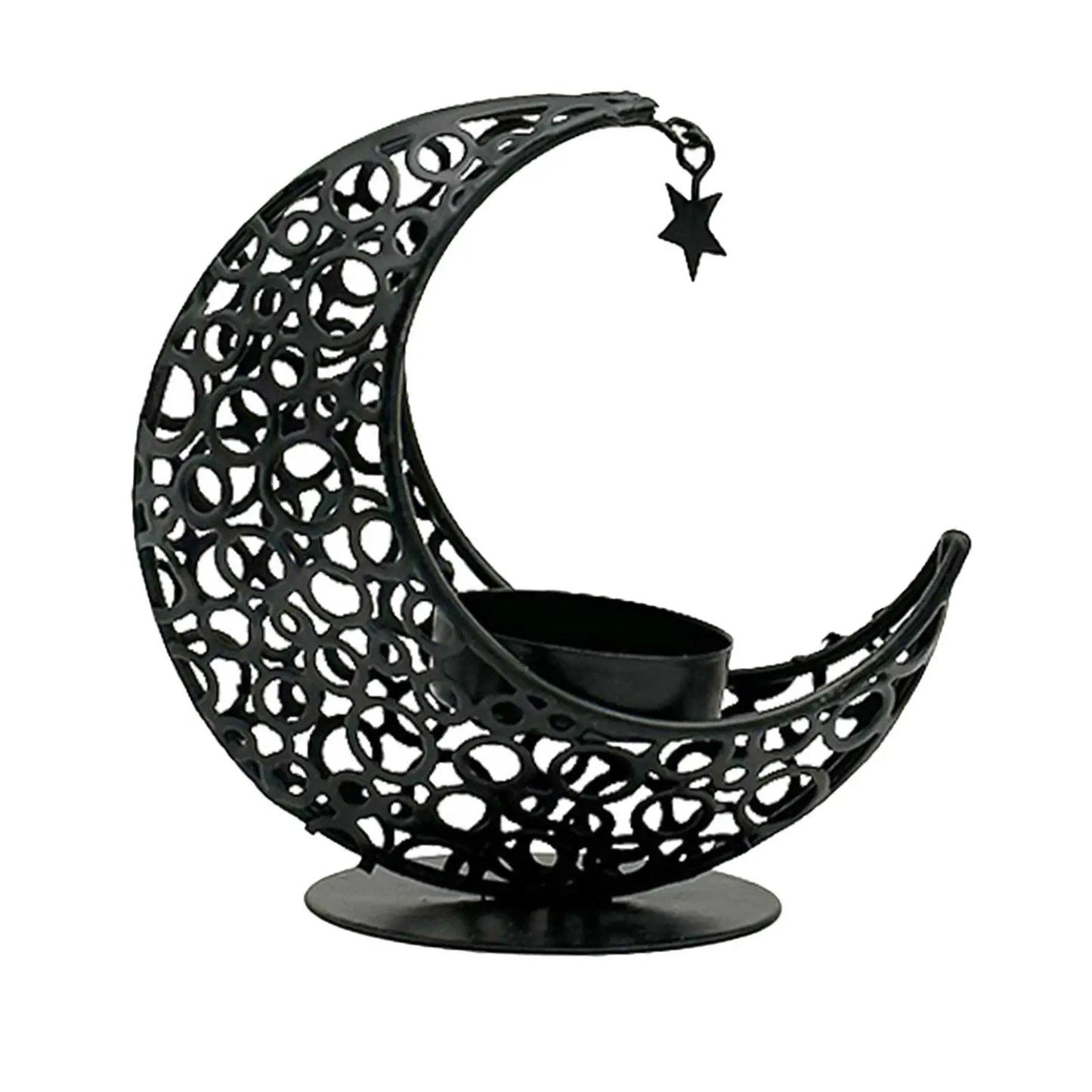 Modern Decorative Iron Moon Shape Tea Light Candleholders/Colors-Black/Gold