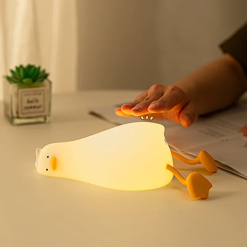LESSDOT Kids Luminous Flux Cute Soft Silicone Cartoon Warm White Big Face Rabbit Animals Touch Power Soft Night Lights-Ambient Lighting /Rechargeable Batteries/4 Animals/No Batteries Required/Colors-White/Yellow/Multicolor/Animal