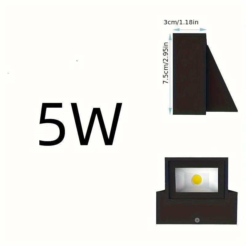 SUNMEIYI Waterproof Black Square Shaped Iron Finish Aluminum Metal Body Warm White LED AC-Powered Downward Wall Light Fixtures /Bulbs Included