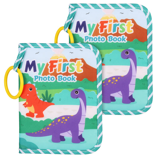 Babies Green Cartoon Flying Pterodactyl-Dinosaurs My First Year Photo Book Soft Cloth Case Fabric Loose-Leaf Transparent Bag Mirror 17 Photo Albums/Versatile Round Hook/Ages: Babies 0-24 Months