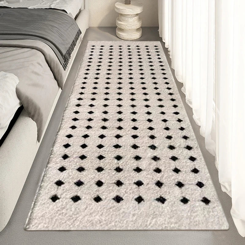 No-EN-Name-Null Modern Indoor Hypoallergenic Rectangle Shaped Persian Beige Striped Geometric Soft Fluffy Faux Cashmere Anti-Slip Bottom Fade-Resistant Non-Toxic Large Rugs/Hand Wash