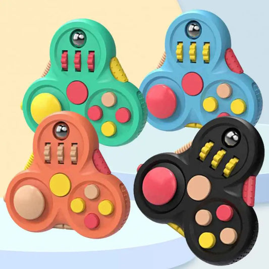 AHGREAT MAKE ALL GREAT Handheld Multicolor Plastic Triangle 10-In-1 Functions Fidget Pad Game Activity Toys /Ages: 18 Years Old + Older/Colors-Black/Blue/Orange/Green/Multicolor