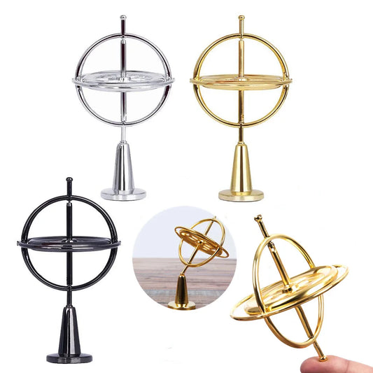 MEADE One-Piece Casting Self-Balancing Finger Mechanical Gold Metal Gyroscope-Anti-Gravity Desktop Spinning Tops /Colors-Gold/Black/Silver/Ages: 13-18 Years Old-Adults