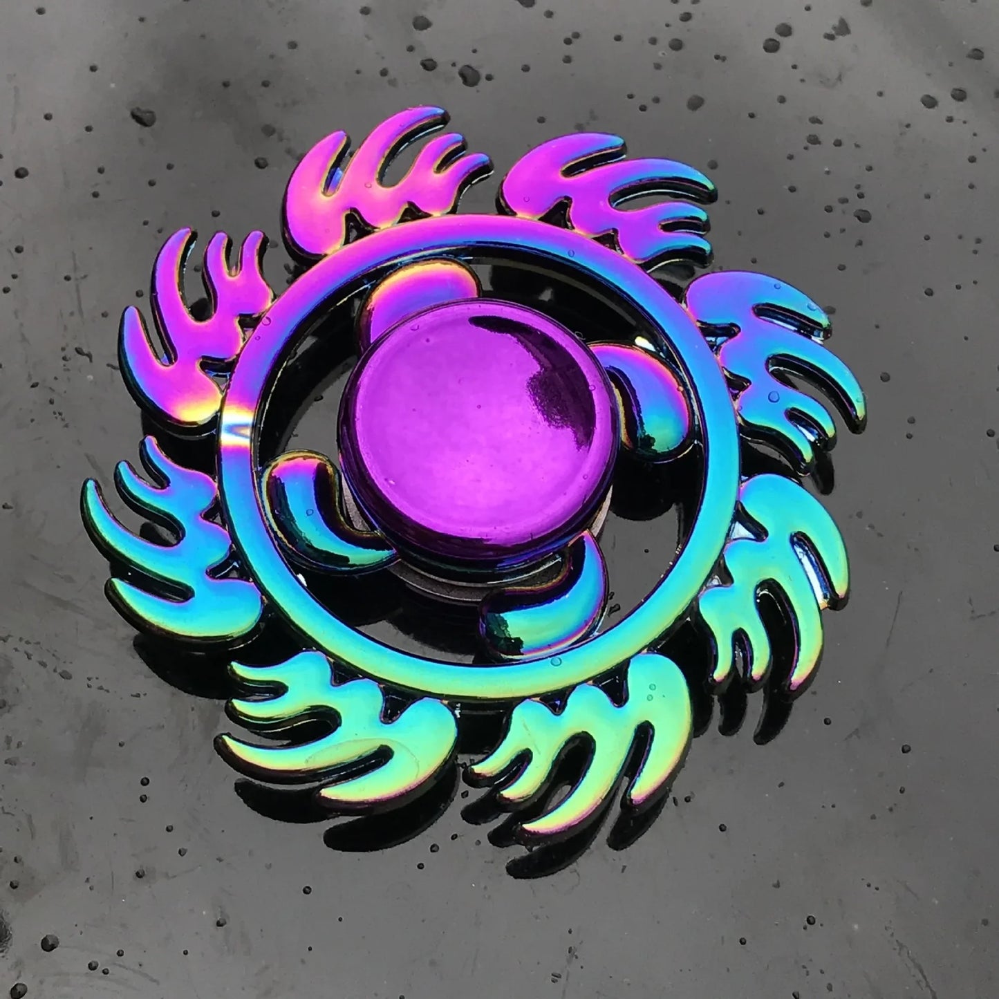 Kids Metal Purple Multicolor Round Fingertip Focus Spinners Anxiety-Stress Relief Fidget Toys/ Ages: 13-18 + Years Older