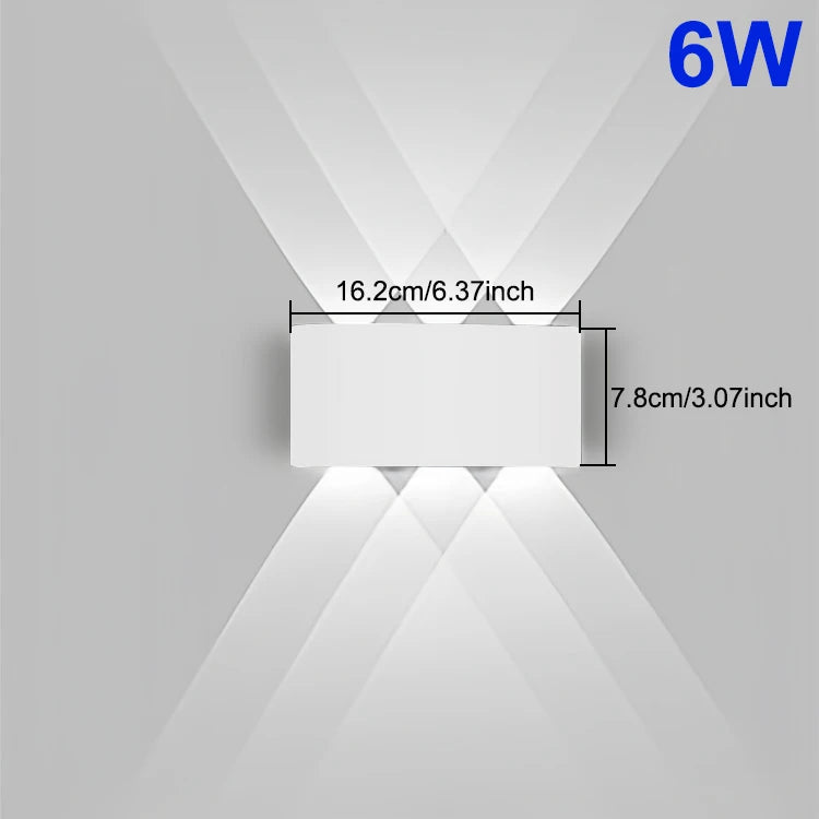 IQSCI Outdoor-Indoor Modern Waterproof Black-White Rectangle Shaped ABS Plastic Body AC-Powered Wall-Mounted Up-Down LED Lights Wall Light Fixtures
