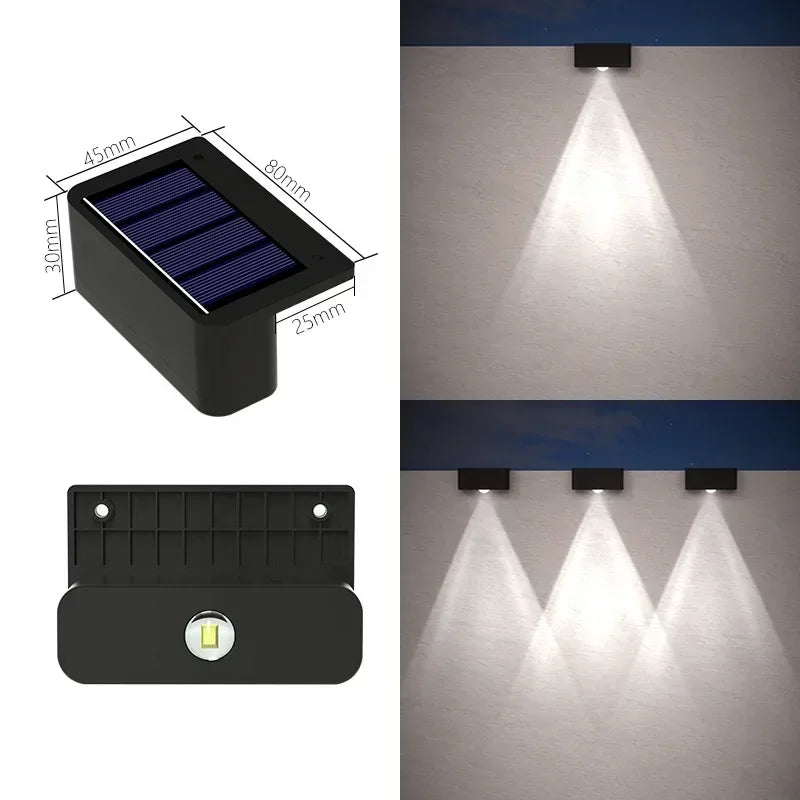 1-16 Pcs LED Solar Wall Lamps IP65 Waterproof Stair Light Outdoor Lighting Fence Porch Decorative Lamp Step Fence Yard Garden