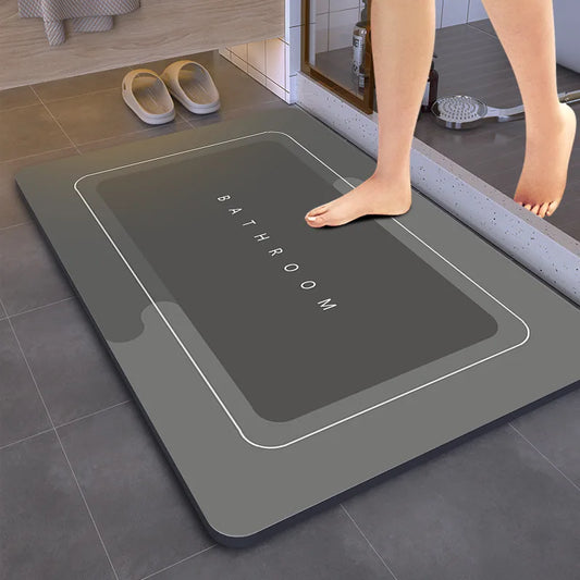 Super Absorbent Rubber Non-slip Bathroom Mats Colors/Floral, Gray, Black, Blue