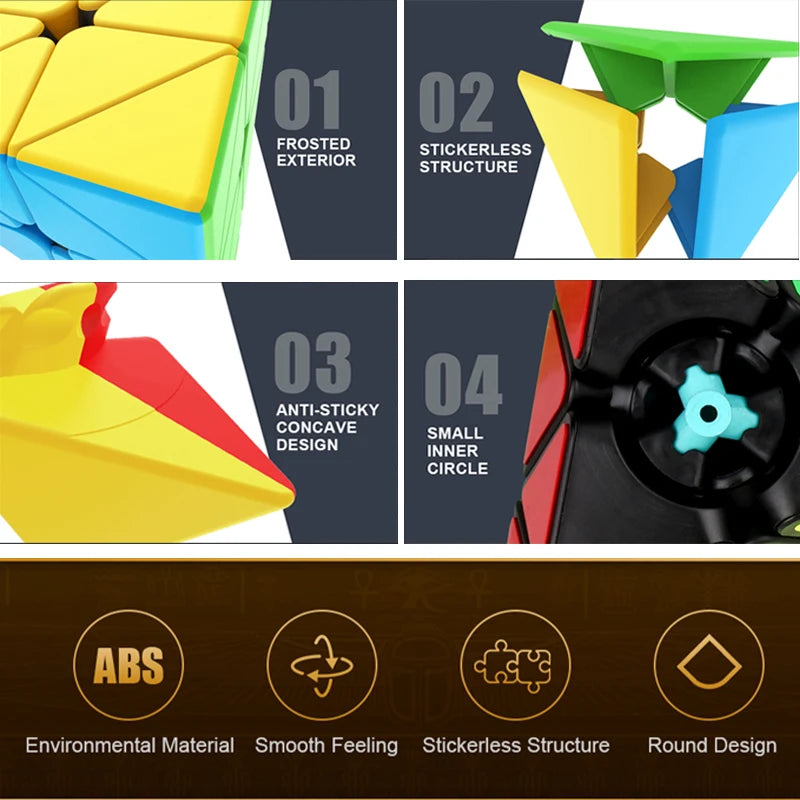 NULL Kids-Adults Medium-Hard Pyramid Magic Multicolor Plastic Triangle Shaped Twistable 3D Dissection Mechanical Puzzle Rubik Cubes Toys/Ages: 6-18 Years Old + Older/Colors-Red/Yellow/Multicolor/Blue/Orange/Black