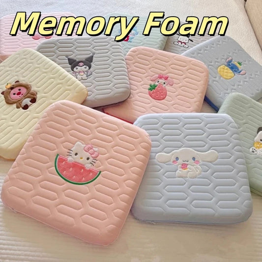 KUROMI Adult Handmade Cartoon Seat Cushion For Chairs/Light Colors-Light Blue/Light Pink/Light Peach/Light Green/Light Beige/ Light Off White/