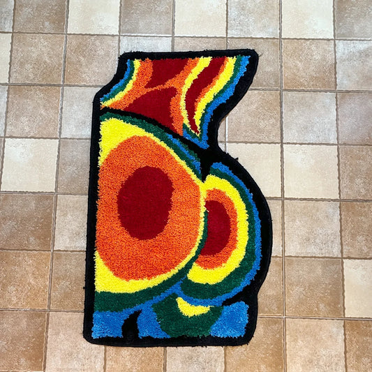 100% Acrylic Anti-Slip Colorful Butt Shape Rugs /Sizes: 80x47 CM / 31.5x18.5 inches/Colors-Multicolor/Red