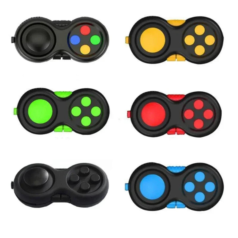 FUYAOZHISHANG Preschoolers-Adults Multicolor Plastic Handheld 8-Functions Fidget Controller Rotary Dial Electronic Lights Stress-Anxiety Reducer Keychains Activity Toys/Colors-Red/Black/Multicolor/Dots/Ages: 6-18  Years Old-Adults