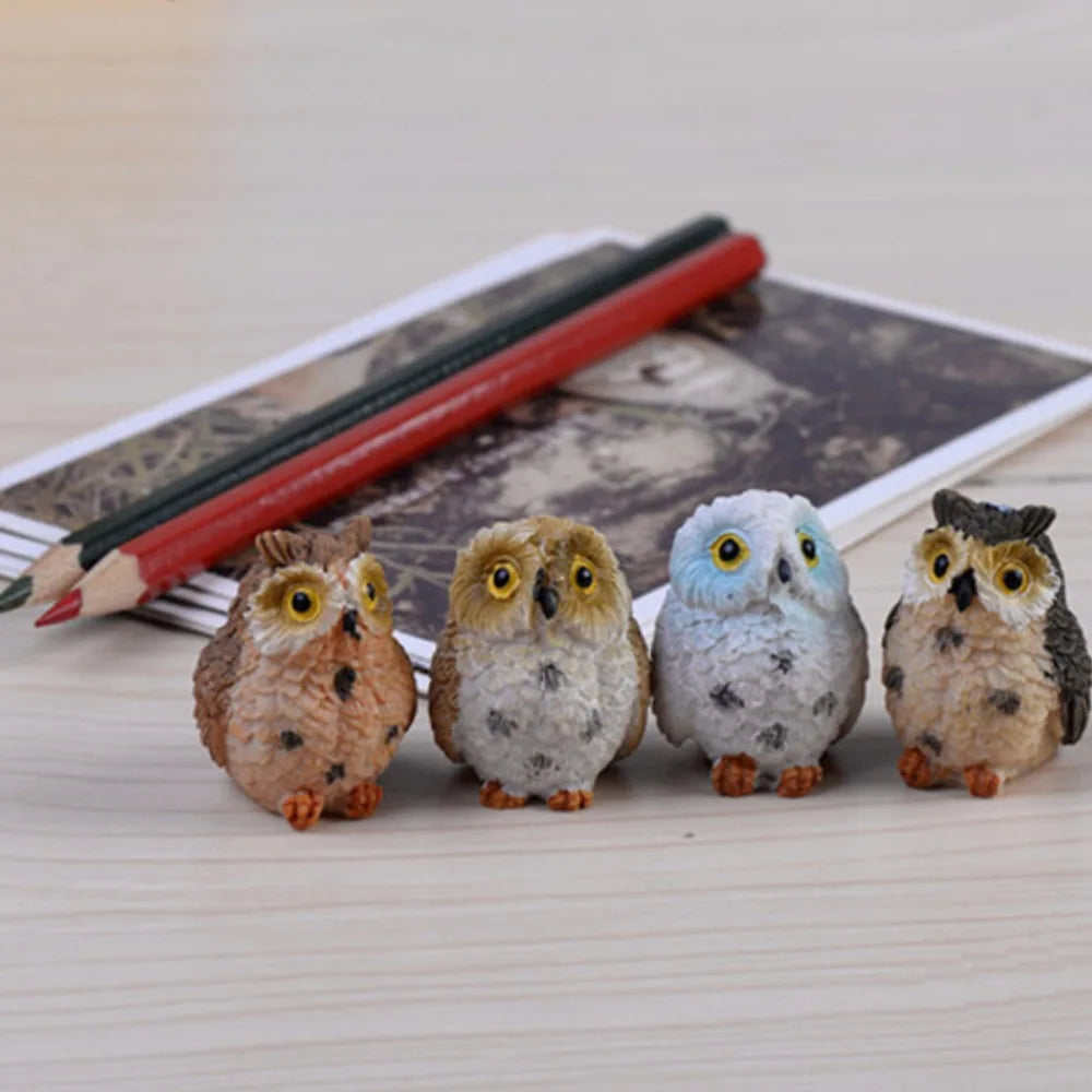 JETTING Movie-TV Characters Plastic Resin Multicolor Mini Cute Cartoon Night Owl Animal Figurines
