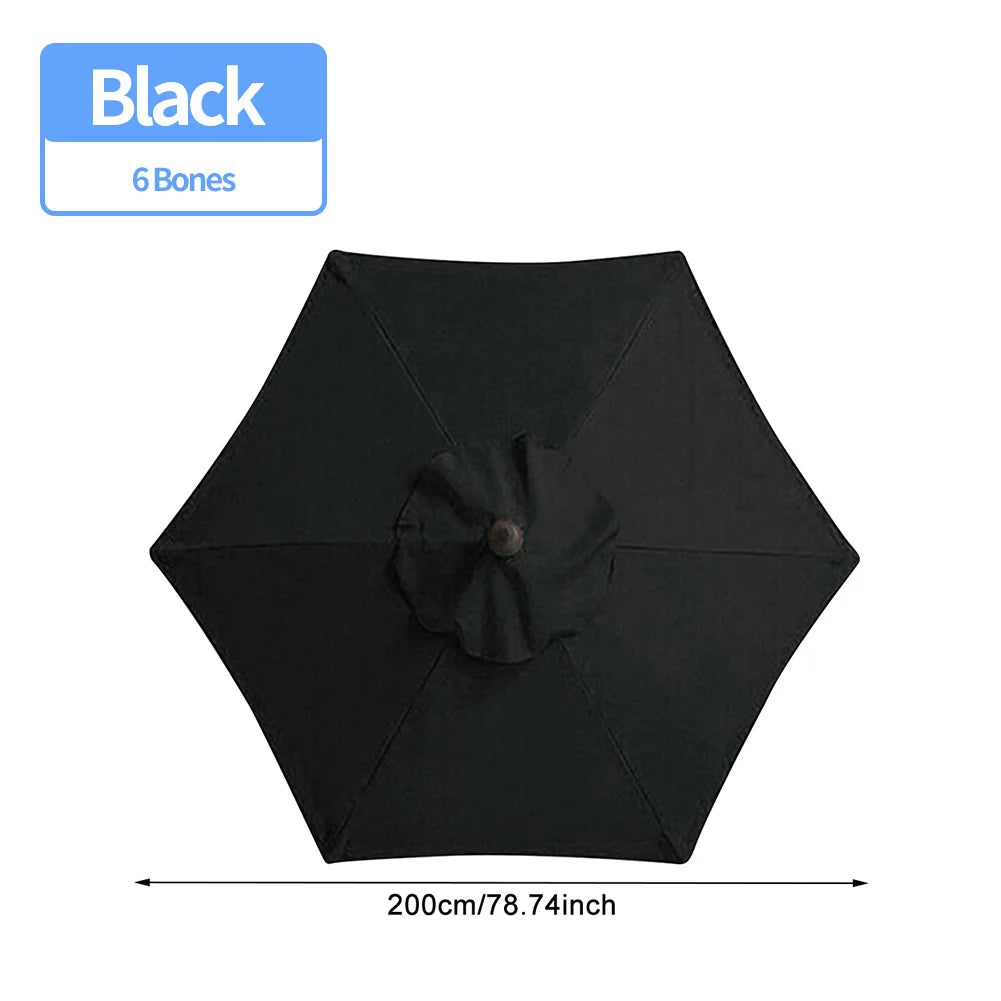 HOSPORT Outdoor 6 Bones Waterproof-UV Protection Patio Umbrella Replacement Polyester Canopy/Colors-Black-Red/Beige/Khaki/Dark Green