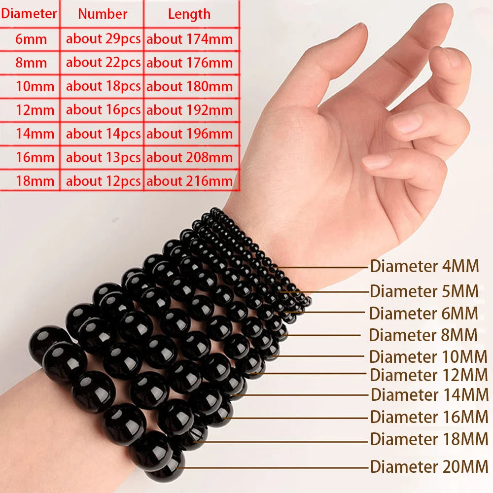Adults Imitation Natural Crystal Colorful Rutilated Quartz Round Beaded Couple Bracelets/Colors-Multicolor/Black