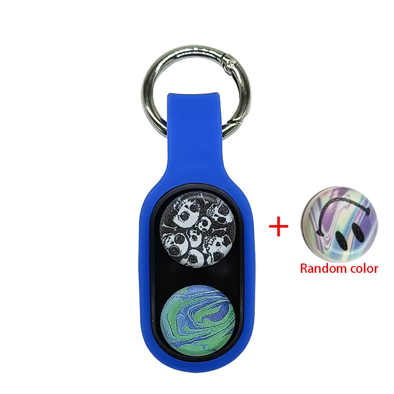 Lightweight Portable Multicolored Plastic Round Magnet Fingertip Elastic Ice Hockey Pucks  Fidget Toys Keychains/Colors-Purple/Blue/Pink/White/Green/Black/Multicolor