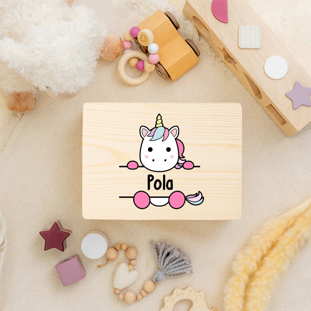 Unisex DIY Craft Animals-Floral Babies-Kids All Ages Customized Nature Wood Retro Lock Durable Metal Hinges Personalized Name Keepsake Boxes