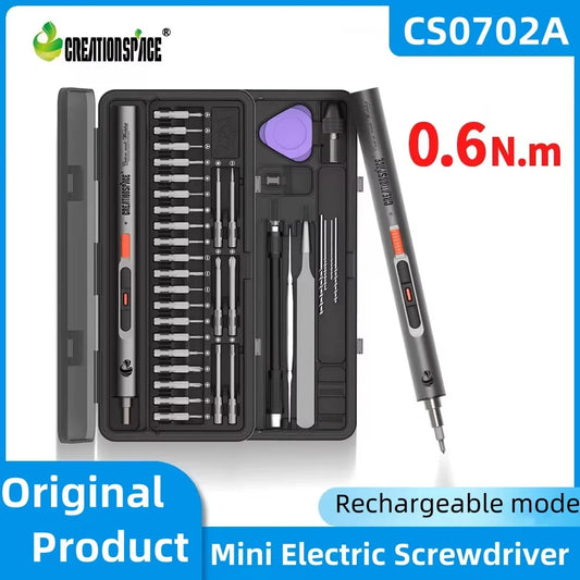 No-EN-Name-Null Mini 3.6V One-Way Clutch Silver-Black-Orange Body Electric Lithium Rechargeable Battery-Powered LED Shadowless Lights Straight Handle Power Screwdriver Sets/Colors-Black/Silver/Orange/Gray/Multicolor
