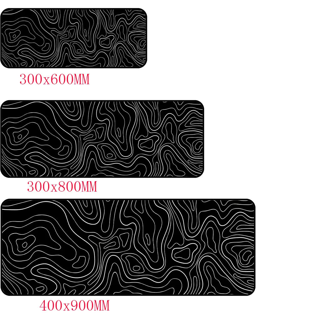 XGZ Customized XL-XXL Large Sizes Printed Ultra Smooth Polyester Fabric Surface Top Durable Washable Anti-Fade Black Rectangle Non-Slip Natural Rubber Base Stitched Edges Gaming Mouse Pads