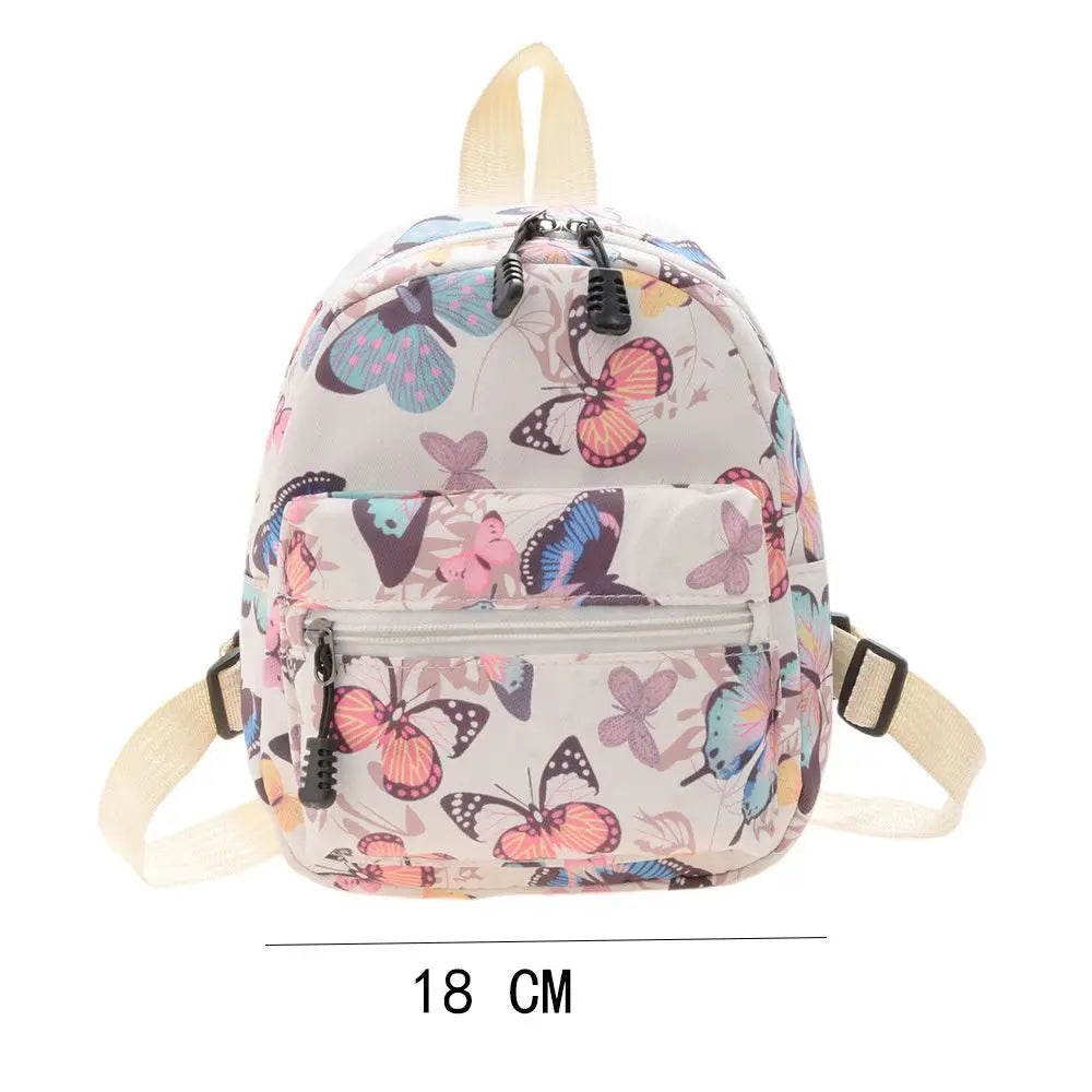 No-EN-Name-Null Women Mini Lightweight Waterproof Nylon Fabric Floral-Animal Print Design External Pockets Spandex Lining Shoulder Straps-Handle Rucksack Backpacks